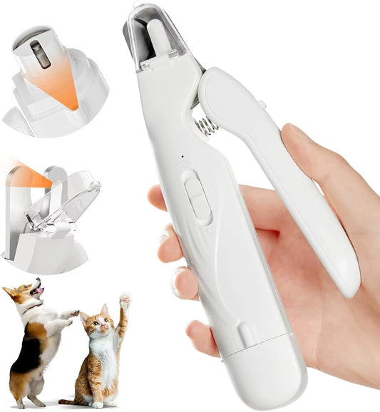 Pet Nail Clippers and Quiet Nail Grinder with Dual LED Lights for Dogs and Cats of All Sizes - Professional Pet Grooming Tool
