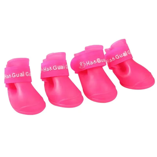 4Pcs/Lot S/M/L Pet Dog Rain Shoes for Dogs Booties Rubber Portable anti Slip Waterproof Pet Dog Cat Rain Shoes