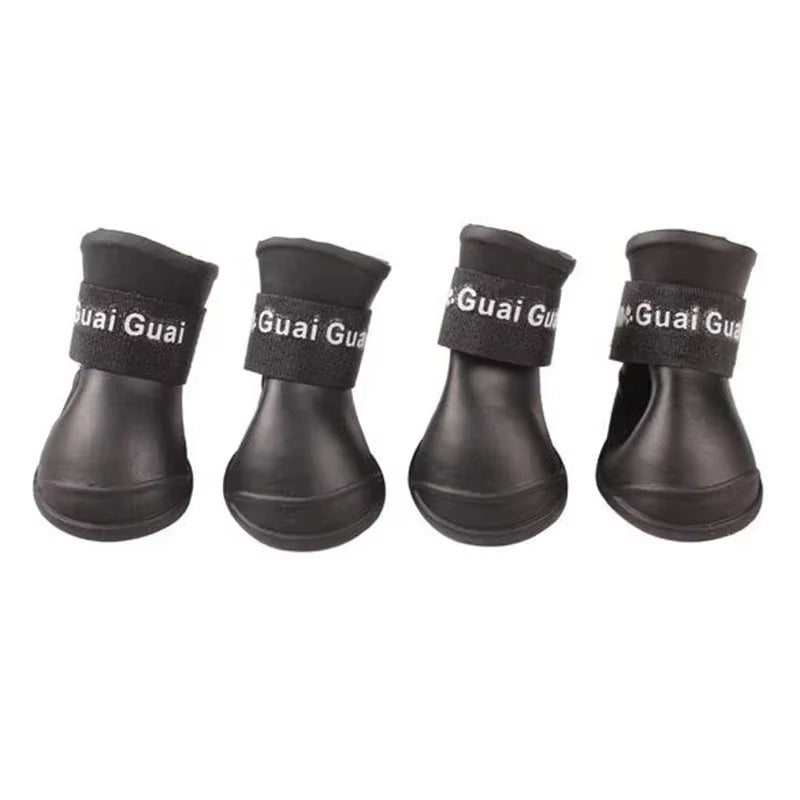 4Pcs/Lot S/M/L Pet Dog Rain Shoes for Dogs Booties Rubber Portable anti Slip Waterproof Pet Dog Cat Rain Shoes
