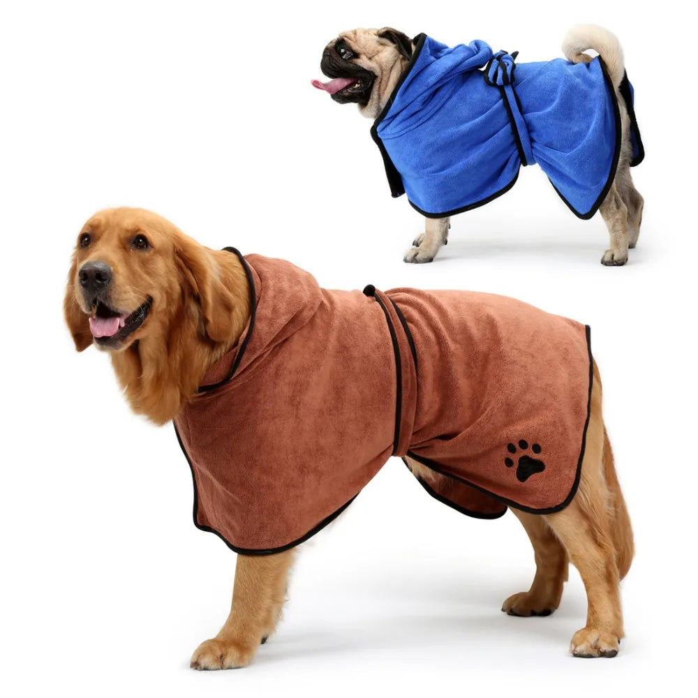 Dog Bathrobe XS-XL Pet Dog Bath Towel for Small Medium Large Dogs 400G Microfiber Super Absorbent Pet Drying Towel