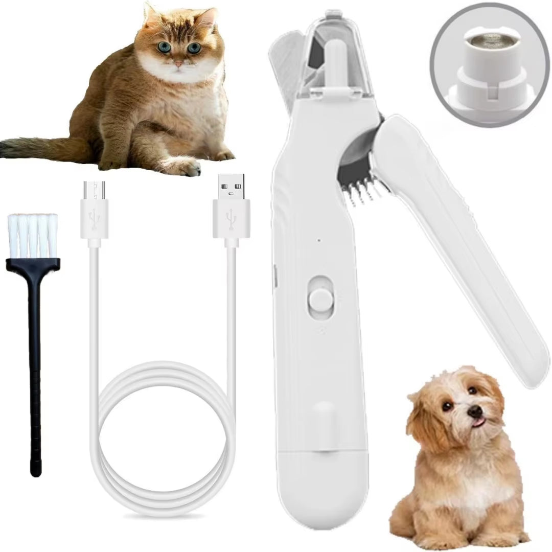 Pet Nail Clippers and Quiet Nail Grinder with Dual LED Lights for Dogs and Cats of All Sizes - Professional Pet Grooming Tool
