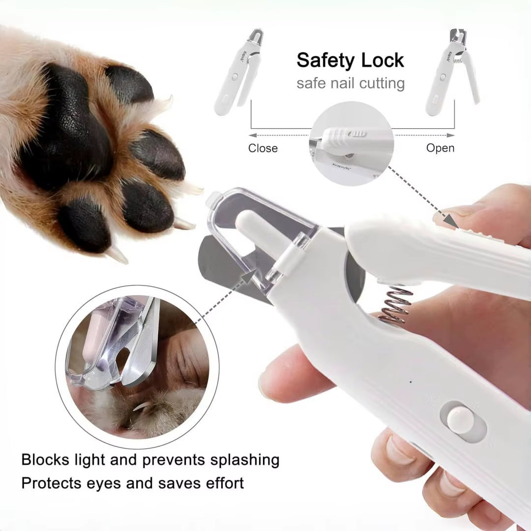Pet Nail Clippers and Quiet Nail Grinder with Dual LED Lights for Dogs and Cats of All Sizes - Professional Pet Grooming Tool