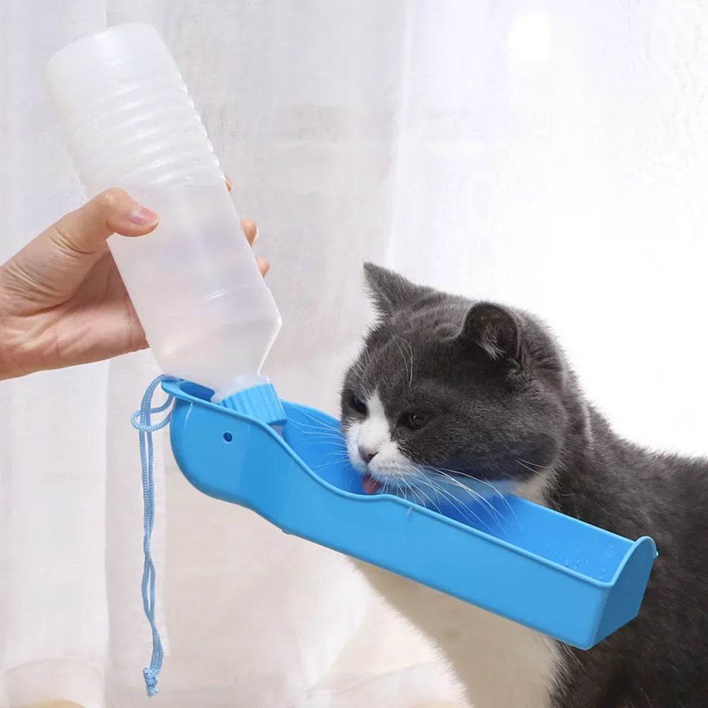 Pet Dog Water Bottle 250Ml 500Ml Plastic Portable Folding Drinker for Pets Outdoor Travel Drinking Water Feeder Bowl Cat Drinker