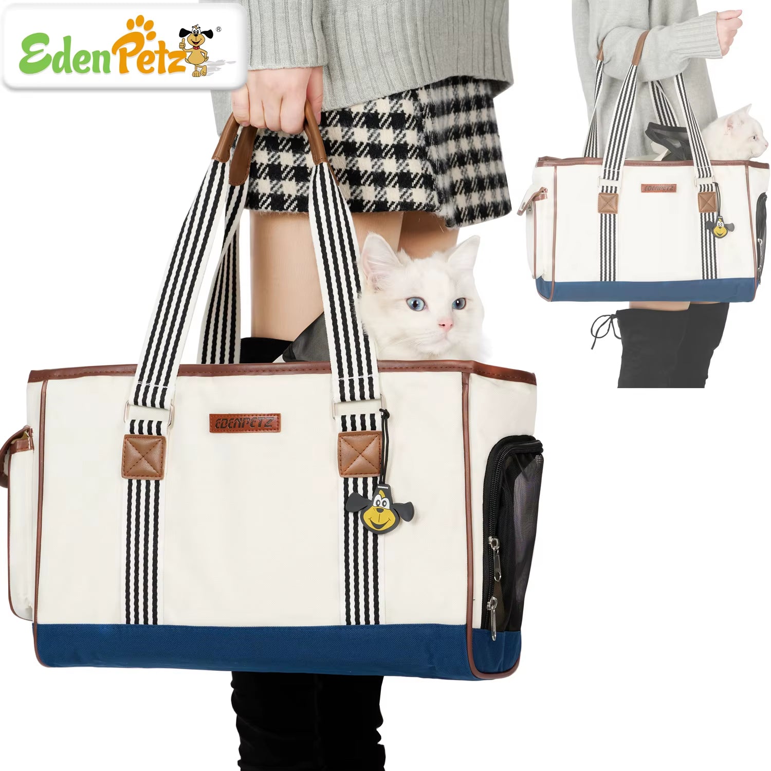Portable Dog Cat Carrier Bag Waterproof Lining Pet Travel Shoulder Bag Comfort Breathable Handbag