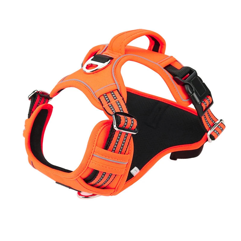 No Pull Dog Harness No Choke Easy Control Handle Reflective Pet Harness 2 Leash Clips Adjustable Soft Padded Dog Vest