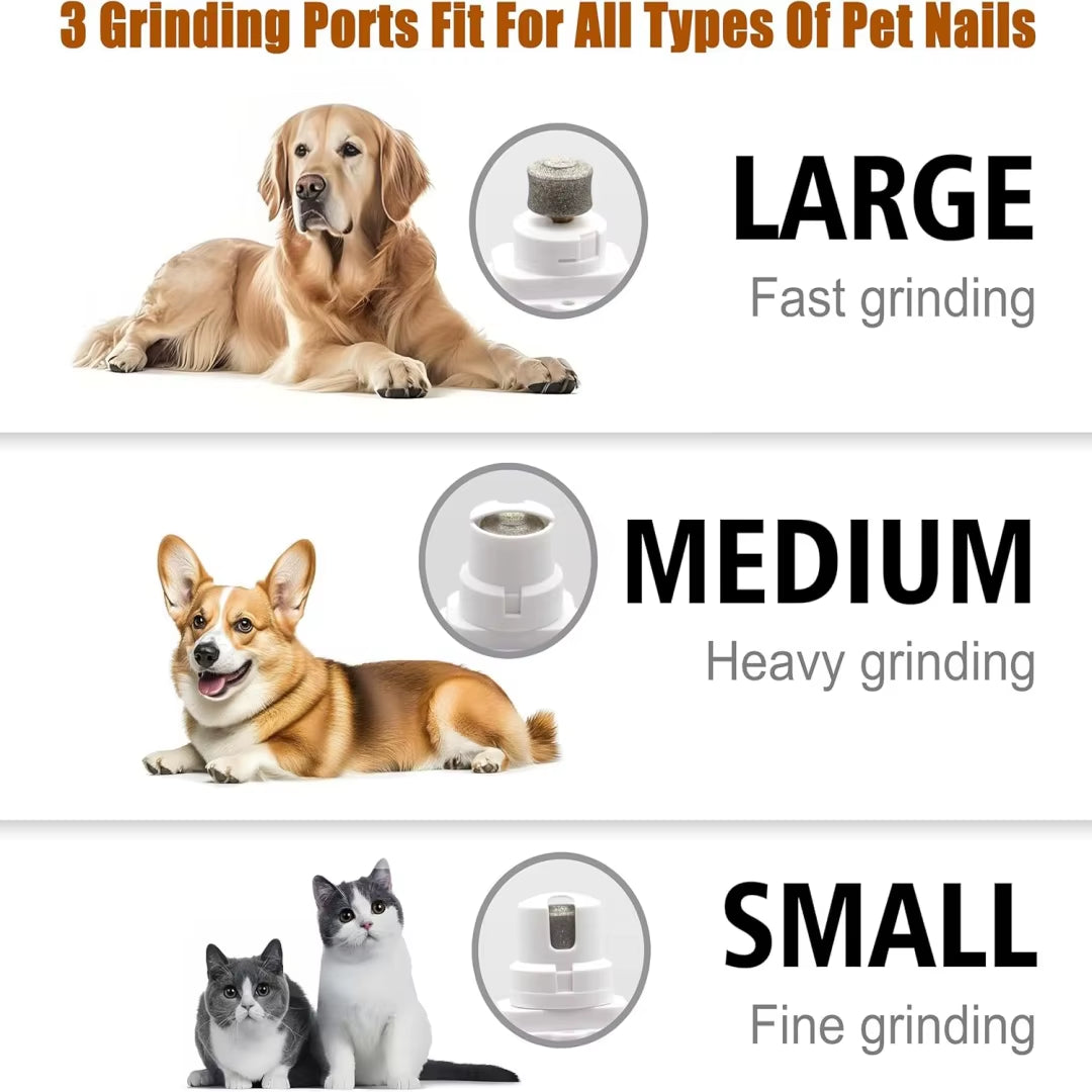 Pet Nail Clippers and Quiet Nail Grinder with Dual LED Lights for Dogs and Cats of All Sizes - Professional Pet Grooming Tool