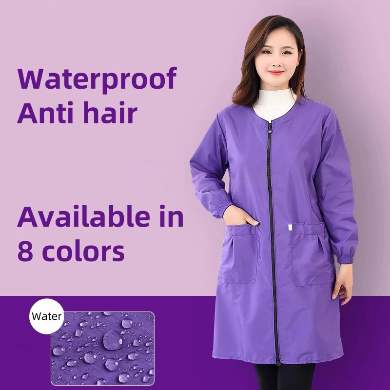 Dog Grooming Uniform Pet Groomer Waterproof Gown Hairdressing Work Clothes Beauty Salon Robe Hairdresser Uniforms Women Y0716